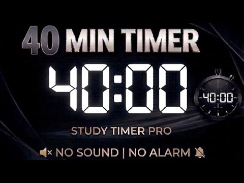 40 Minute Silent Timer - Dark Academia Aesthetic - Minimalist Deep Work Countdown (No Music)