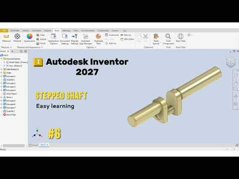 Autodesk Inventor I Lesson 6 I Stepped Shaft with Lugs l Step to Step Guide