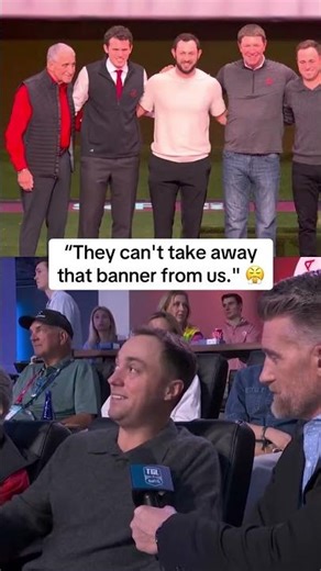 Justin Thomas is happy to see his championship banner from season 1 of TGL 🏆