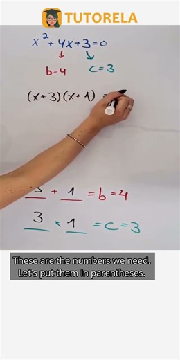 Solve Quadratic Equation x²+4x+3=0 | Factoring Method #Math #Factorization #FactoringTrinomials