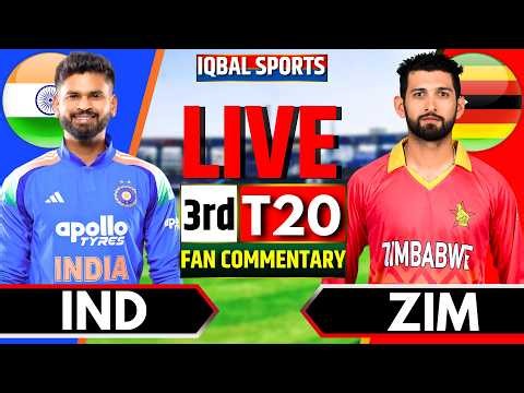 🔴India vs Zimbabwe, 3rd T20 Fan Commentary | Live Cricket Match Today | IND vs ZIM | Iqbal Sports