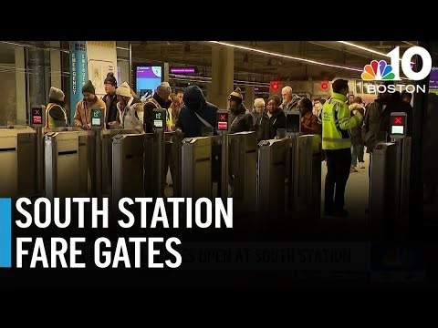 MBTA Commuter Rail fare gates open at South Station