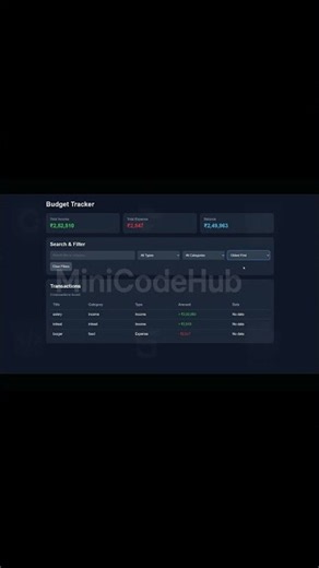 Budget Tracker Web App - Episode 13 #HTML #CSS #JavaScript #BudgetTracker #Coding #MiniCodeHub