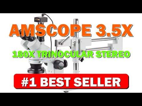 AmScope 3.5X 180X Trinocular Stereo Microscope with 4 Zone 144 LED Ring Light and 5MP - B071NTDYCB