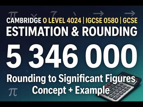 Estimation | Rounding to Significant figures | Concept and Example