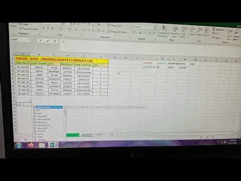 🔥 VIRAL YouTube Title (Ready)Excel COUNTIF Formula 🔥 | Condition Based| Real Order Data |