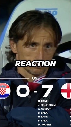 Modrić's reaction after England destroyed Croatia 7-0!💔😭