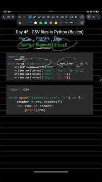 Python Day 45 | CSV Files Explained | Read & Write CSV