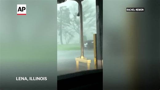 Footage shows trees uprooted after likely tornado hit village in Illinois
