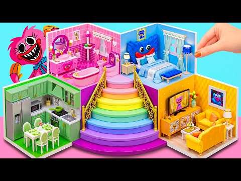 Make Lily Love Braids Poppy Playtime House with 5 Color Room 💖🌈 | DIY Miniature Cardboard House