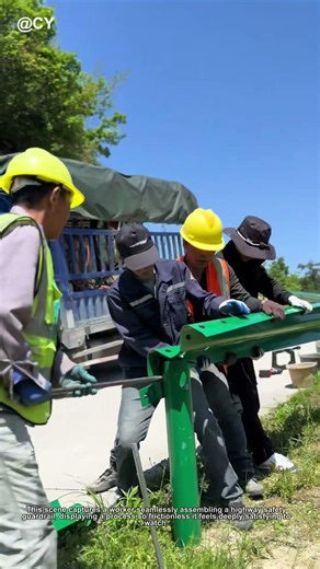 Oddly Satisfying! Smooth Guardrail Install Hack🛡️👇