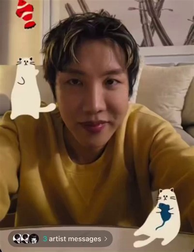 🐿️: Taehyung really played a big role on this tour🐯: *comment* What role 🐿️: Taehyung hung out with me a lot/played with me a lot 🐿️: That’s when Hobi started to feel (like)himself/get a little carried away 🐯: Holy