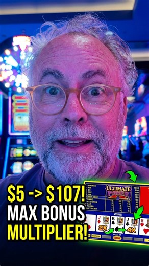 $5 Into $107! Ultimate X Video Poker in Las Vegas! #shorts #videopoker