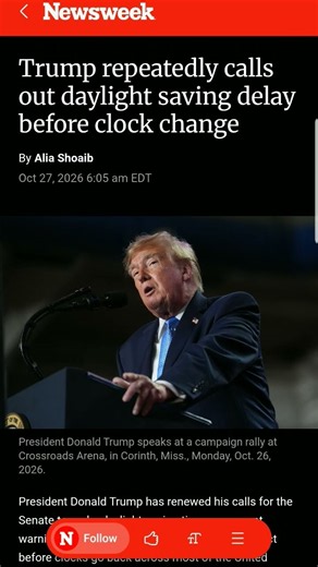 Trump Renews Push for Senate to Act on Daylight Saving Time Before Clocks Go Back Nov. 1 ⌛⏳🕚⌚⏰🕰️⏲️