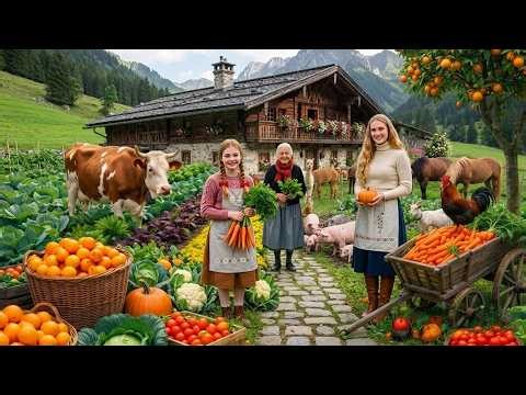 Full Video: A Peaceful Countryside-Harvesting Fruits Vegetables,Feeding Animals,and Simple Farm Life