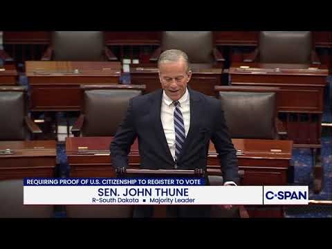 Sen.John Thune Announces Debate on SAVE American Act Next Week in Senate