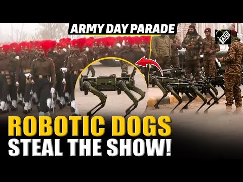 Robotic dogs steal the show at Army Day 2026 parade rehearsals in Jaipur, Rajasthan