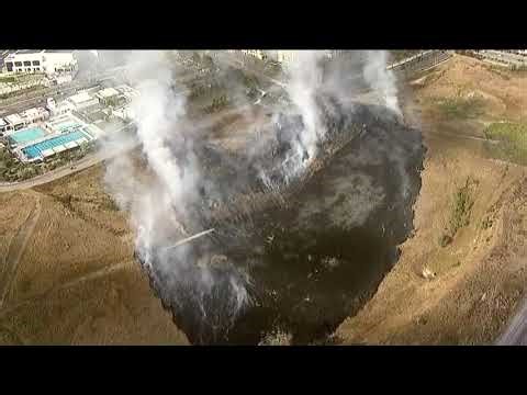 Fire crews battle vegetation fire in Oceanside