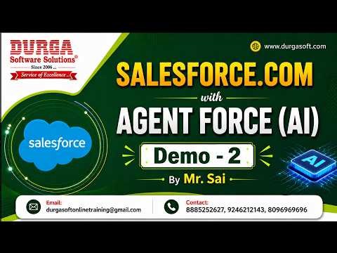 SALESFORCE.COM with AGENT FORCE (AI) tutorials || Demo - 2 || by Mr. Sai On 27-10-2026 @8PM (IST)