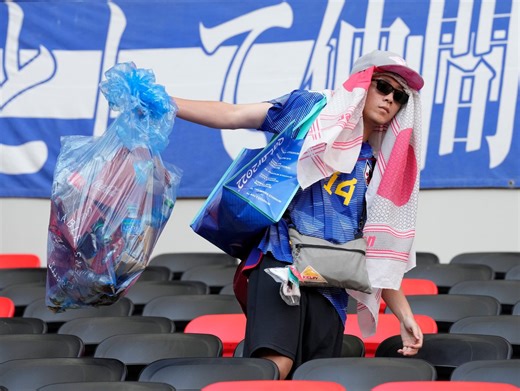 Why you may see Japanese soccer fans cleaning up the stadium after World Cup games