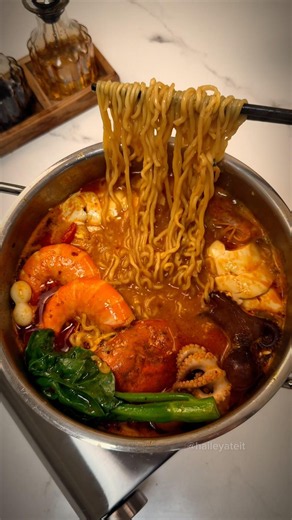 The Best Hangover Seafood Tofu Ramyun Recipe #asmrfood #mukbang