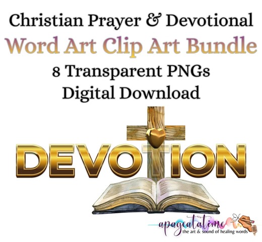 Christian Prayer and Devotional Clip Art Bundle, Faith Ephemera PNG, 8 Transparent Graphics, Journal and Ministry Word Art - Etsy Australia