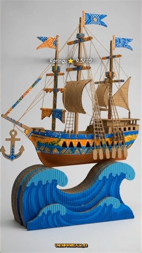 How to Make a Miniature Pirate Ship Craft from Cardboard #berandayoutube
