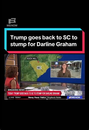 TODAY: Trump heads to South Carolina to stump for Republican Senate candidate Darline Graham with Republicans concerned about the state of the race. MS NOW's Mychael Schnell shares the latest. #midterms