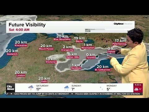 Foggy night in Toronto followed by storm risk Saturday