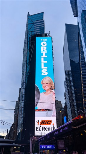 Martha Stewart and Snoop Dogg light up a Times Square billboard