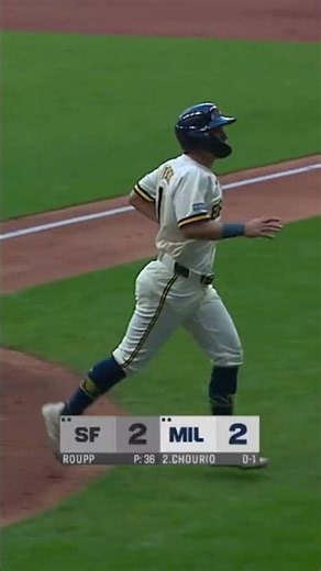 Pablo Sanchez inspires a seven run rally for the Brewers 😤