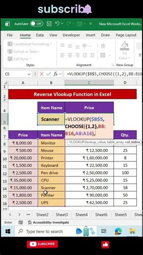 Vlookup Function in Excel #excel