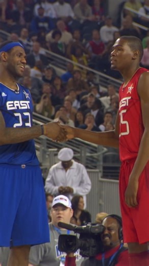 Take a look back at when LeBron James and Kevin Durant shared a quick moment during KD's first All-Star game in 2010! 🤝 LeBron and the Lakers host Durant and the Rockets Christmas Day at 8:00pm/et on ABC & ESPN! 📺🎄 | NBA