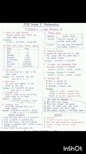 🔢 ICSE Class 5 Maths – Large Numbers Made Easy!Learn how to read,#ICSE #ICSEClass5 #Class5Maths