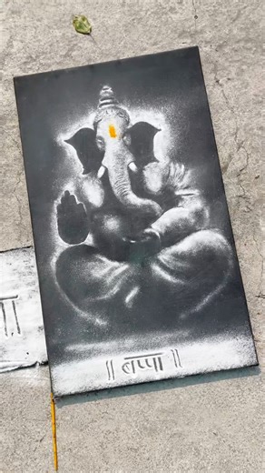 बप्पा 🙏🏻 Solt Creative Drawing 😲 || #bappa #viralshorts #creative #art #shortsfeed #drawing