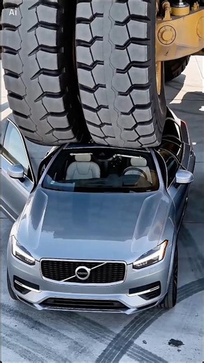 Volvo XC90 Strength Simulation vs Caterpillar 797B | AI-Generated Crash Test #volvoxc90 #aivideo