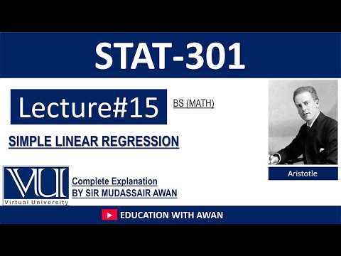 STA301 | Lecture 15 | Linear Regression (Step by Step) | VU BS Math