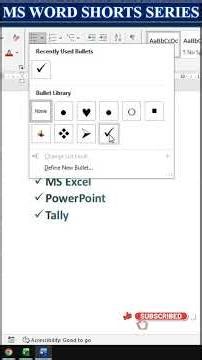 Day-20 | Insert Bullets in Word | MS Word Series #Word #msword #eleganceacademy #bullets