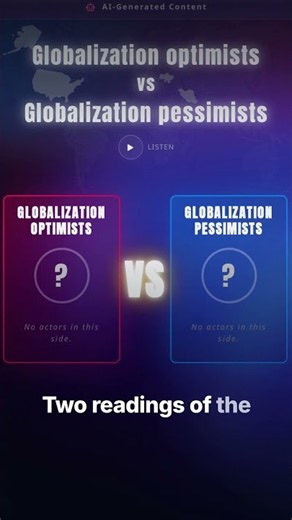 Globalization optimists vs Globalization pessimists #Shorts