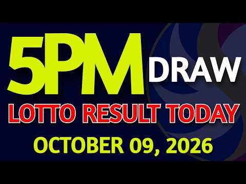 Lotto Result Today 5pm draw October 09, 2026 PCSO