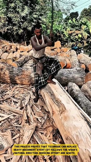 Manual Timber Shaping using a Traditional Hand Blade - Good Tools and Machinery in Daily Work