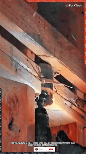 Wood Cutting Tool: Flexible Auger Bit Beam Drilling System #tool #tools #innovation