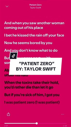 Patient Zero lyrics — Taylor Swift