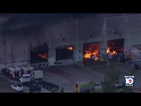 Fire rescue officials give update on NW Miami-Dade warehouse fire