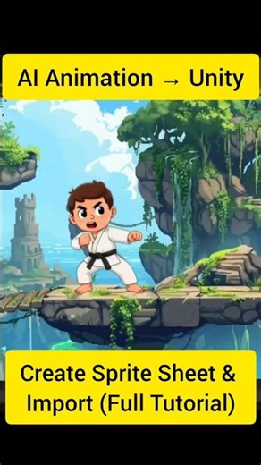 AI Animation to Unity 🔥 Create Sprite Sheet & Import(Full Tutorial) #animation #shorts #games #unity