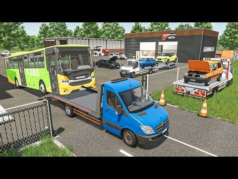 Entreprise de Dépannage en INTERVENTION sur 3 Accidents (Remorquage avec TREUIL) | FS25