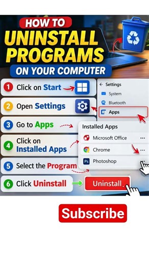 How to uninstall programs. #computerbasics #officeskills #beginnercomputerskills #learncomputers