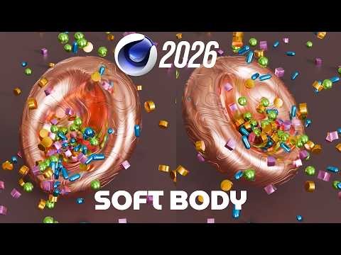 Cinema 4D Tutorial Beginner (2026) | Satisfying Soft Body Animation 🤯 C4D