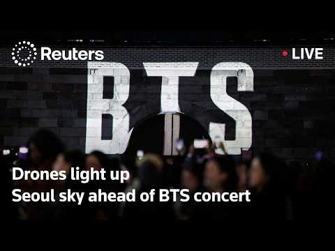 LIVE: Drones light up Seoul sky ahead of BTS concert