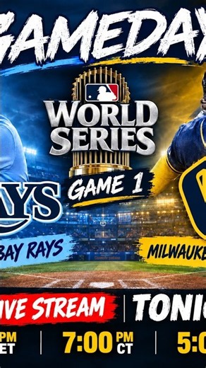 MLB 2026 World Series: Game 1 Starting Lineups! #mlb #worldseries #rays #brewers